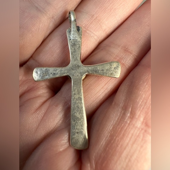 Vintage 70’s silver and turquoise stone cross - Picture 4 of 5